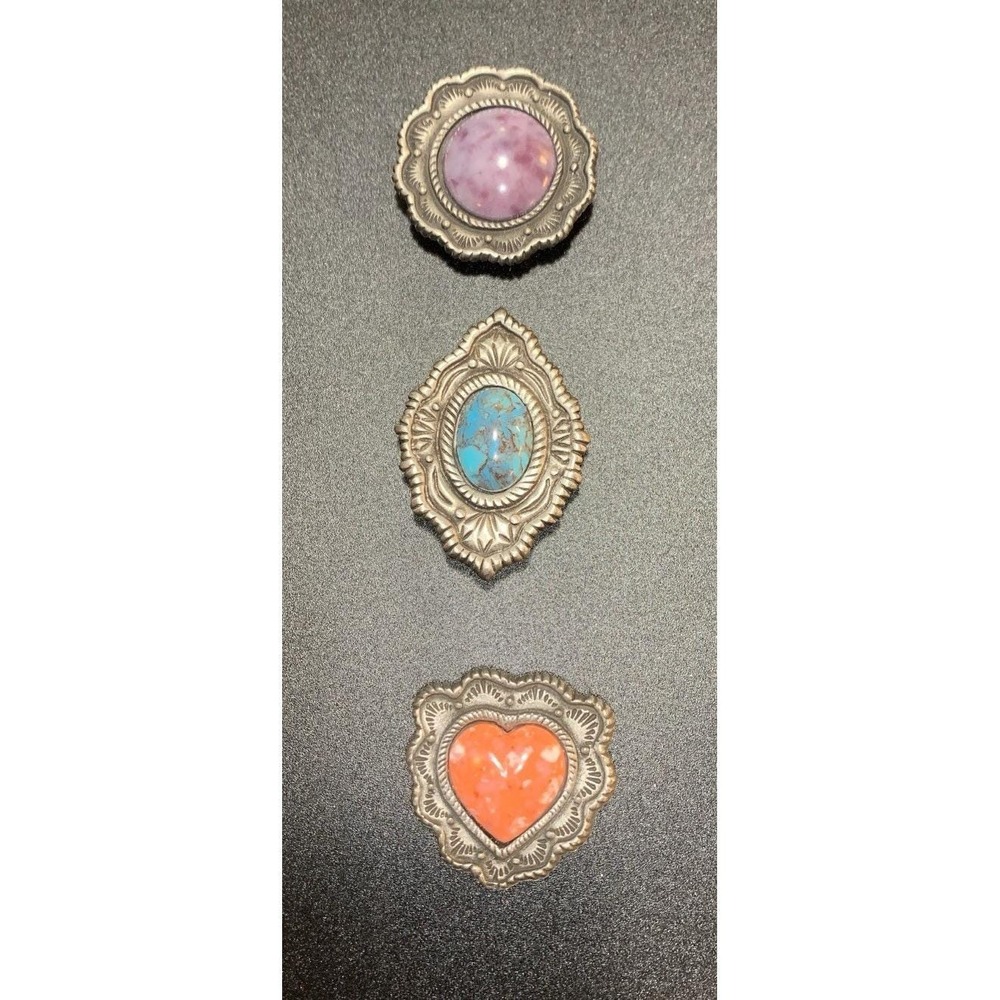 Vintage 3 NONY New York Button Covers Matte Silver Tone Beautiful Shapes Colors